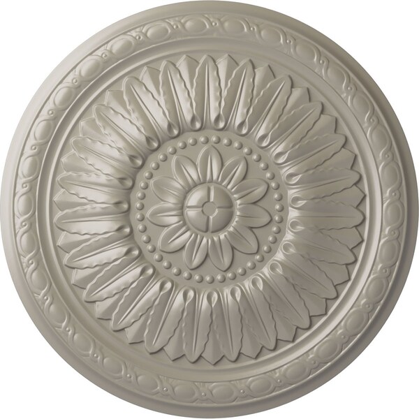 Ekena Millwork Temple Ceiling Medallion (Fits Canopies up to 9 1/4"), Hand-Painted Pearl White, 24"OD x 1 5/8"P CM24TEPWS - main